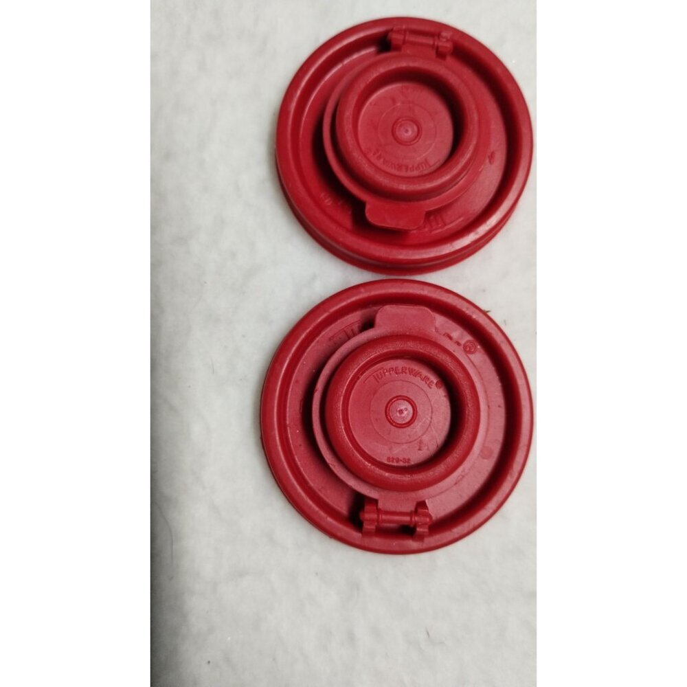 Tupperware Shaker Inserts Red Set Of 2 Replacement Parts With Hinged Tops M